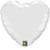 18" Metallic White Heart Foil Balloon