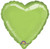 18" Metallic Lime Green Heart Foil Balloon
