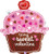 31" Valentine Cupcake Holographic Super Shape Balloon