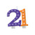 21st Birthday Molded Numeral Candle