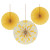 Yellow 12" & 16" Solid Polka Dot Paper Fans