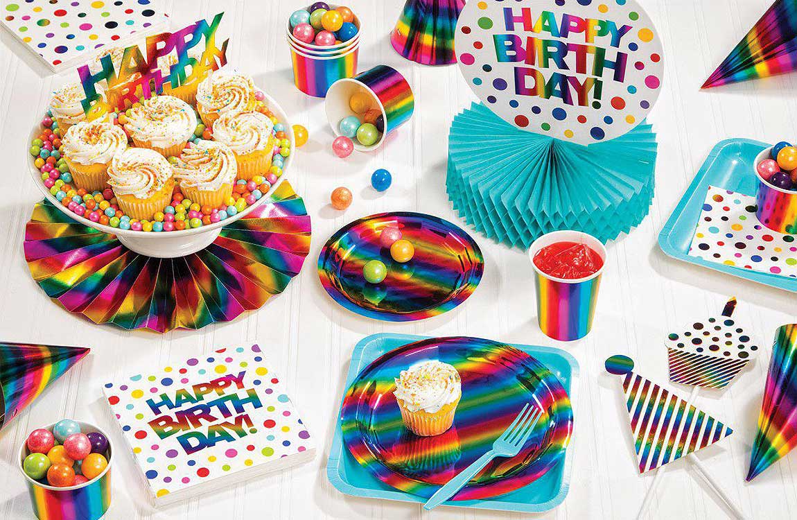 Rainbow Foil Party Supplies