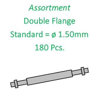 Assortment, Spring Bars, Double Flange 1.50mm, 180 Pieces [SML27]