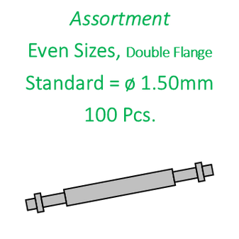 Assortment, Spring Bars, Double Flange 1.50mm, Even Sizes [SML32]