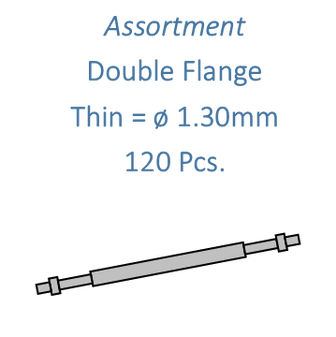 Assortment, Spring Bars, Double Flange 1.30mm, 120 Pieces [SML23]