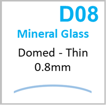 Glass, Domed 0.8mm (D08) Size 145