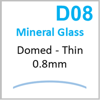 Glass, Domed 0.8mm (D08) Size 155