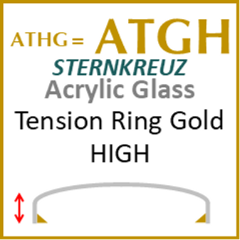 Glass, Acrylic High with Gold Tension Ring (ATGH = ATHG) Size 320