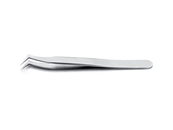 Tweezers, Idealtek Stainless Steel No. 6 Flat Angled, Fine Tips [#6.S.0]