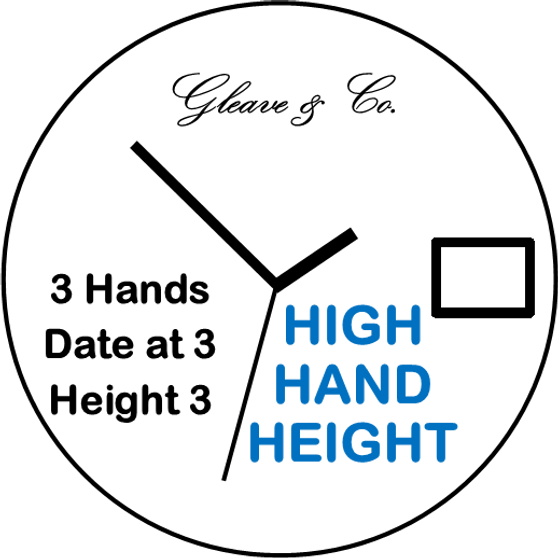 Movement, ETA 955.112, 3 Hands, Date at 3, Height 3 (High)
