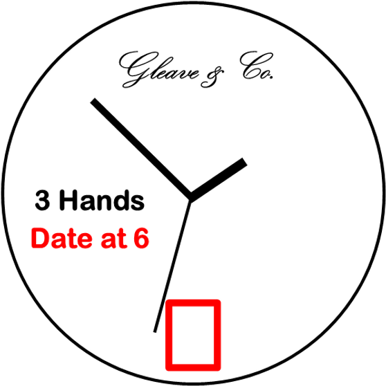 Movement, ETA F03.115 = F03.111, 3 Hands, Date at 6