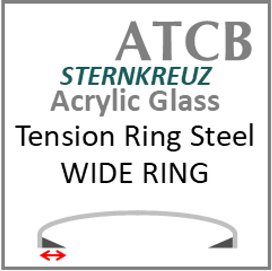 Glass, Acrylic with Wide Steel Tension Ring (ATCB) Size 282