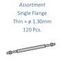 Assortment, Spring Bars, Single Flange 1.30mm, 120 Pieces [SML26]