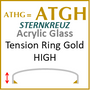 Glass, Acrylic High with Gold Tension Ring (ATGH = ATHG) Size 306