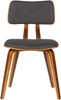 Jaguar Dining Chair in Charcoal Fabric and Walnut Wood Finish