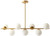 Modern Gold Chandeliers Brushed Brass Ceiling Pendant Light Globe