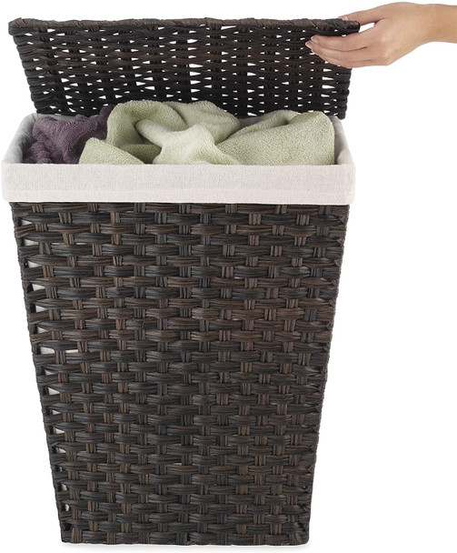 Rattique Laundry Hamper with Lid and Removable Liner