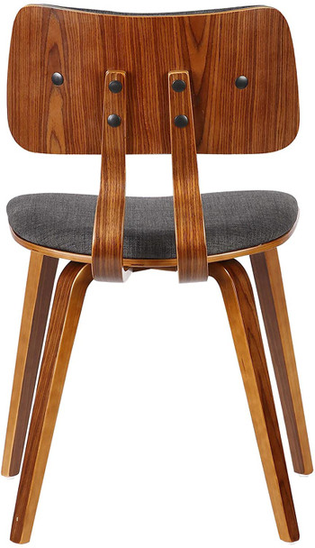 Jaguar Dining Chair in Charcoal Fabric and Walnut Wood Finish