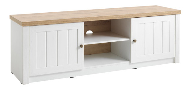 TV bench Markskel 2 door white/oak