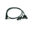 USB 2.0 2x A Female Panel Mount to 2x Angled A Male Cables, 26in Newnex UHR2-2AR4-26
