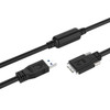 Active USB 3.0 Extension Cable, A/M to Micro B/M with Screw Locking, up to 52 ft (16m) Newnex FIRENEX-ULS-XX