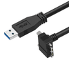 USB 3.0 Right-Angle Micro-B (MCBR3I) USB3 Vision Camera Cable with Screw Lock – Up Angle, 12 in to 16.4 ft (5m) Newnex US2-AMCBR3I-XX