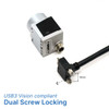 USB 3.0, USB-A to Right Angle USB Micro-B (MCBR3I) USB3 Vision Camera Cable with Screw Lock – Up Angle, 12 in to 16.4 ft (5m) Newnex US2-AMCBR3I-XX