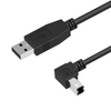 USB 2.0 A Male to B Male Up Angle Cable, 2ft, 6ft, 2m, 10ft Newnex UH2-ABR05-XX