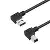 USB 2.0 A Male Left Angle to B Male Left Angle Cable, 38in Newnex UH2-AR4TBR3-38