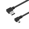 USB 2.0 A Male Left Angle to Mini B Male Left Angle Cable, 6in Newnex UH228AR4TMBR96