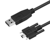 USB 2.0 A Male to Mini B Male with Screw (M3) Locking Cable, 12in, 2m, 5m Newnex UH2-2MB240XX-I1