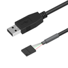 USB 2.0 A Male to 5 Pin Shielded Cable, 8in, 18in, 28in Newnex UH1-A5PIN-XX