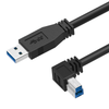 USB 3.0 A Male to B Male Left Angle Cable, 12in Newnex US2-ABR2-12