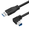 USB 3.0 A Male to B Male Down Angle Cable, 12in Newnex US2-ABR3-12
