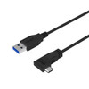 Ultra Thin USB 3.2, A to C Cable, Left/Right Angle, 3.2mm OD Newnex U3S7AS1CR5-XXX