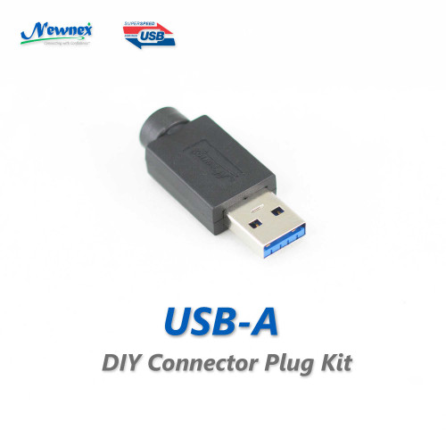 USB 3.0 Connector DIY Plug Kit, USB-A Male, Plug and Plastic Cover Newnex UPA-3001DIY