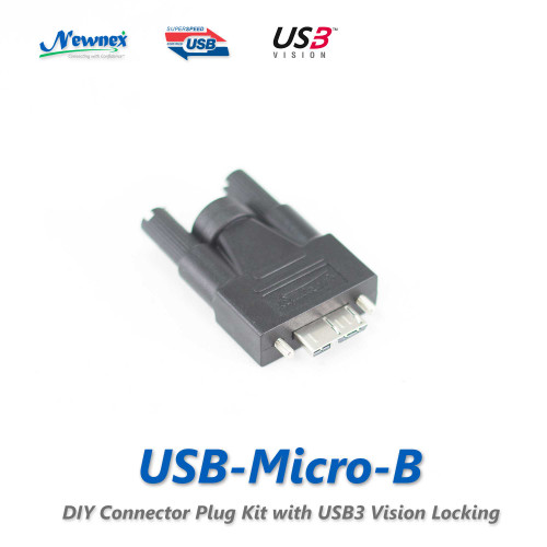 USB 3.0 Connector DIY Plug Kit, Micro-B Male, Plug, Thumbscrews, and Plastic Cover Newnex UPB-3-1001DIY