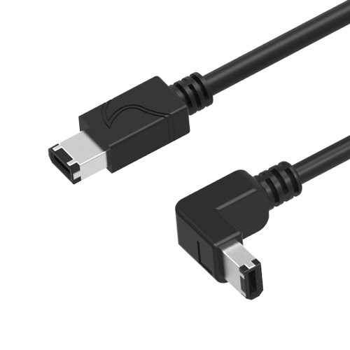 FireWire 400, 6 Pin Male to 6 Pin Male Right Angle (R2) Cable, 10in, 18in, 31in, 108in Newnex CFS-66R02-XX