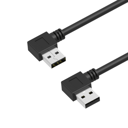 USB 2.0 A Male Right Angle to A Male Left Angle Cable, 6in, 24in Newnex UH2-AR4AR4T-XX