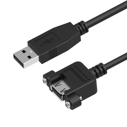 USB 2.0 A Female Panel Mount to A Male Cable, 6in, 12in, 16in, 24in, 36in, 48in, 72in Newnex UHR2-240XX