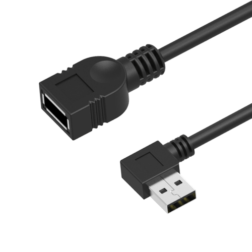 USB 2.0 A Male Right Angle to A Female Socket Cable, 9in Newnex UH2-AAR04-09