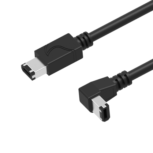 FireWire 400, 6 Pin Male to 6 Pin Male Right Angle (R8) Cable, 25in, 4.5m Newnex CFS-66R08-XX