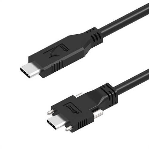 USB 3.2, USB-C to USB-C Dual Screw Locking Cable, DP-Alt Mode, 60W PD, up to 10 ft. (3m)