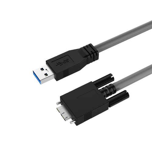 High Flex, USB 3.0 A Male to Micro B Male with M2 Screw Locking Cable, 3m, 5m Newnex HF3-AMCBI1-XMC