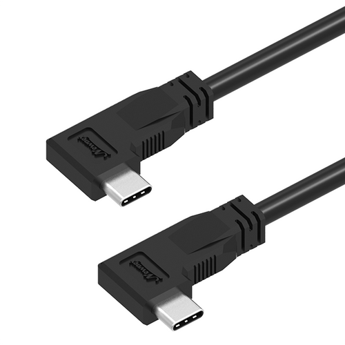 USB 3.2, Right Angled USB-C to Right Angled USB-C Cable, Male to Male, 1m