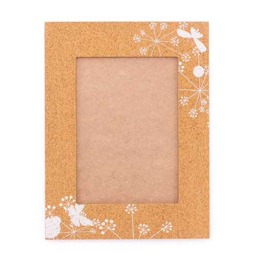 Cork wooden photo frame verticle  single picture