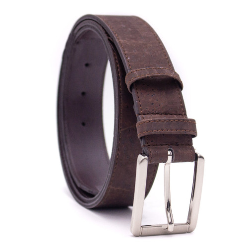 Brown Cork men's veganhandmade natural leather belt
