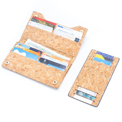 Natural Cork Women's Long Wallet and Cardholder Set