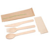 4 piece wooden cutlery kit
