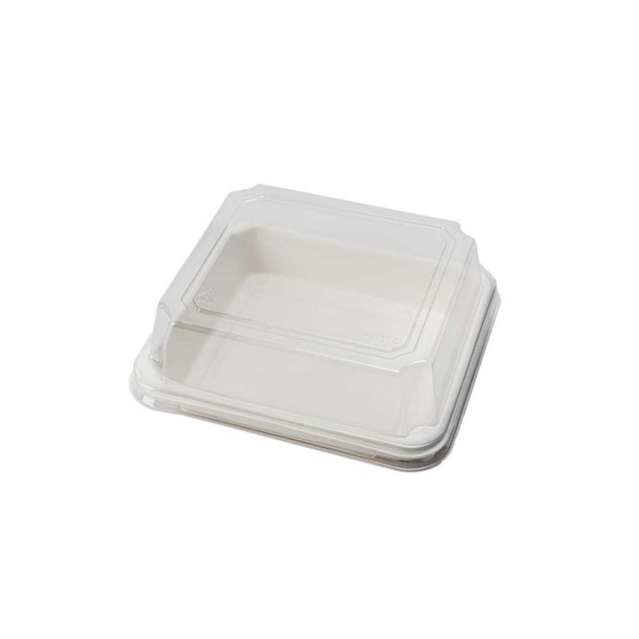 Clear PET Lids for 6" Sugarcane Takeout Container